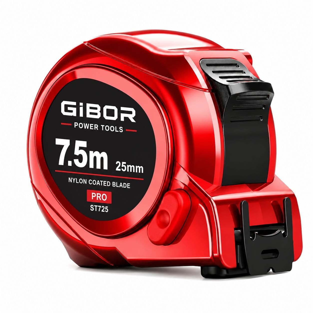 GIBOR GIB-TM-MET-SL-003 Red plated single-lock tape measure