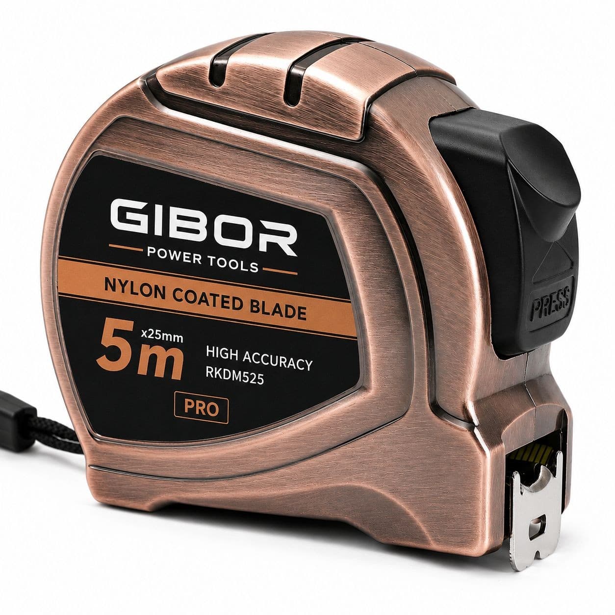 GIBOR GIB-TM-MET-SL-004 Rose-gold plated 5m tape measure