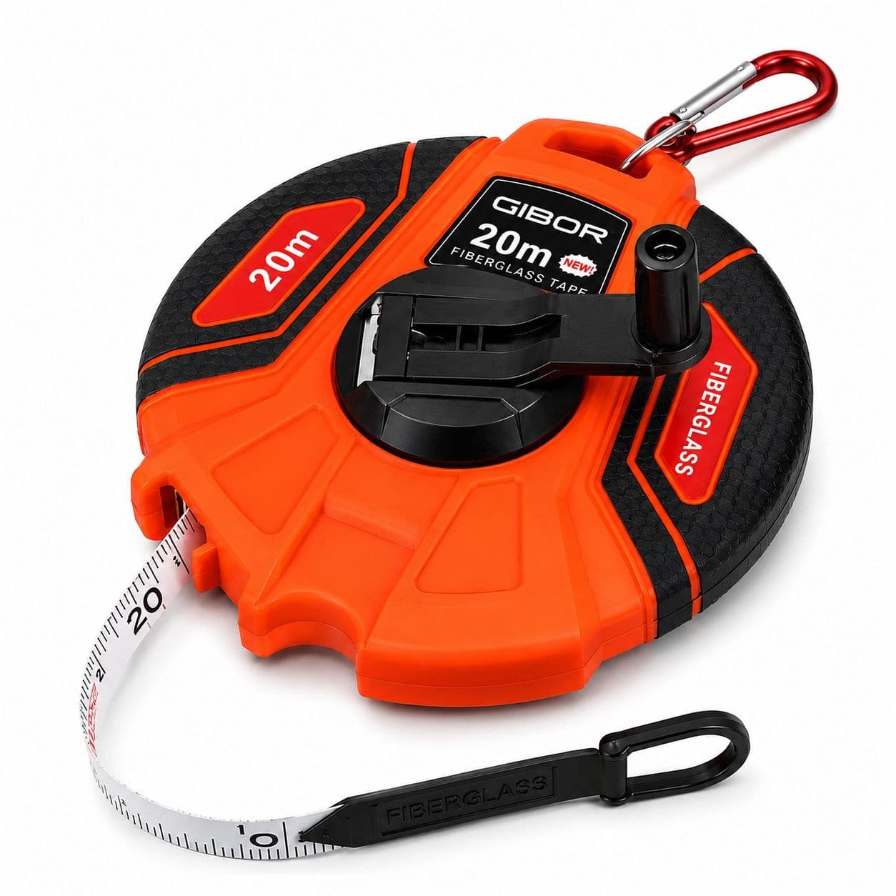 GIBOR GIB-TM-ORF-RL-002 Orange round fiberglass long tape measure