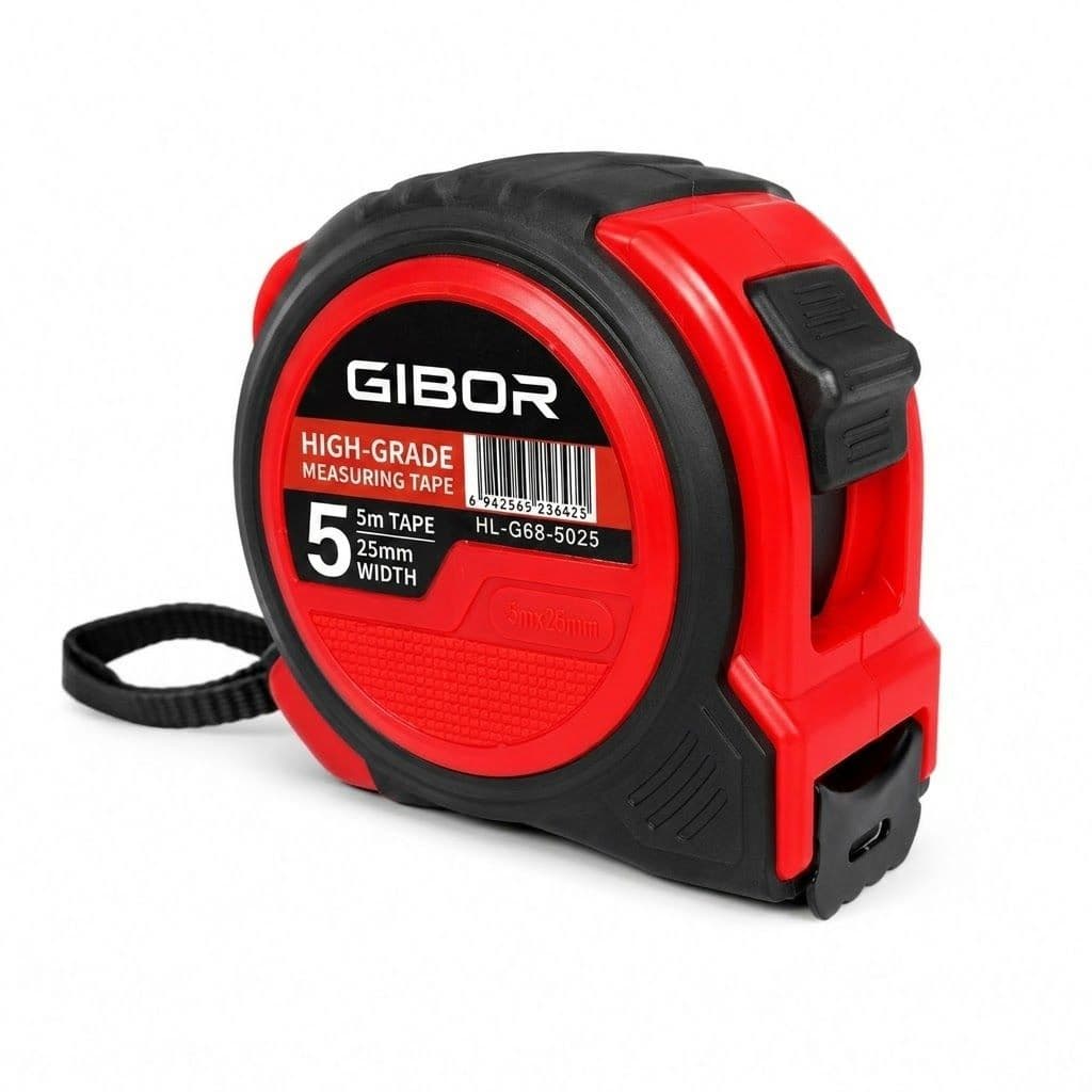 GIBOR GIB-TM-PRO-DL-003 red-black double-lock rubber tape measure