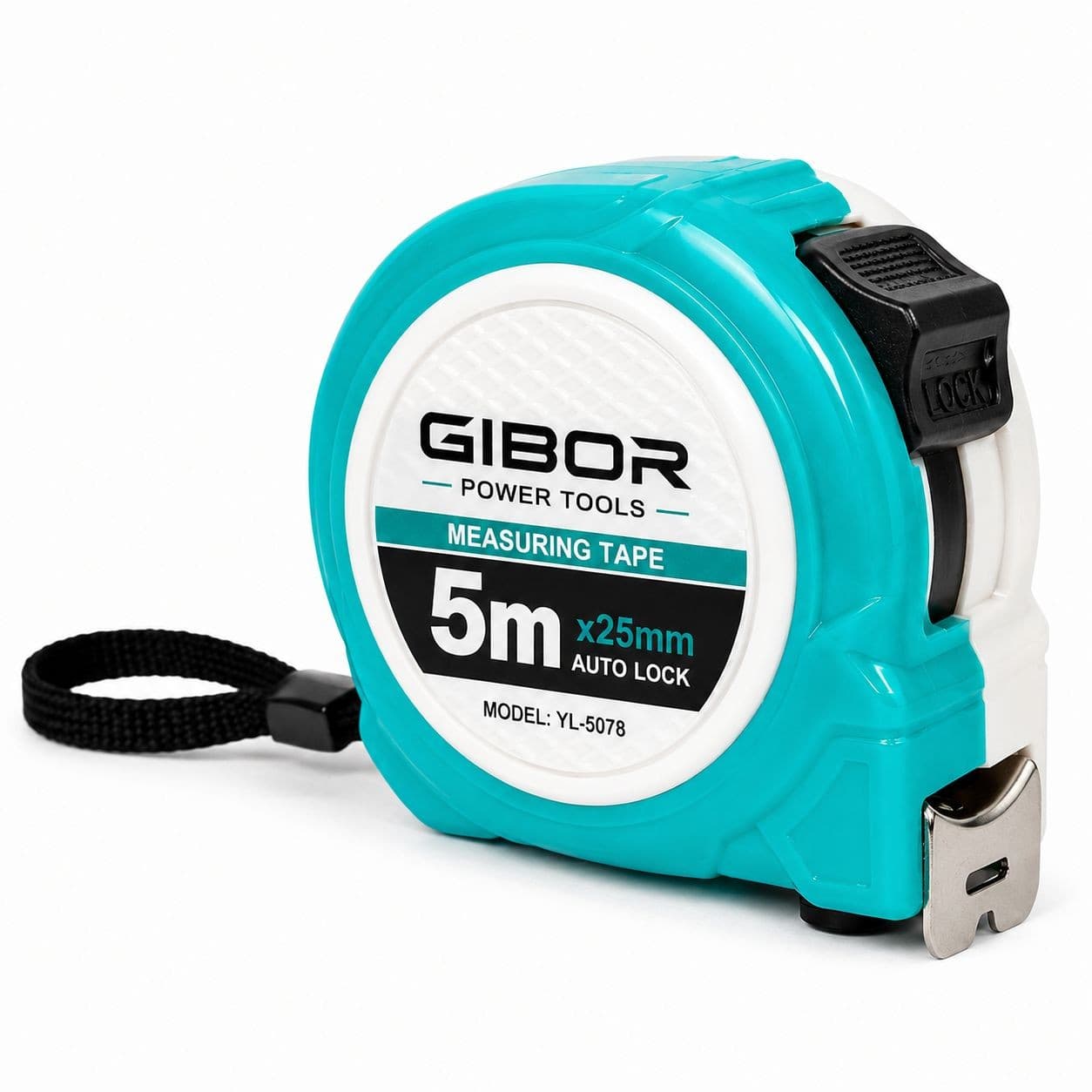 GIBOR GIB-TM-PRO-DL-005 cyan-white double-lock tape measure