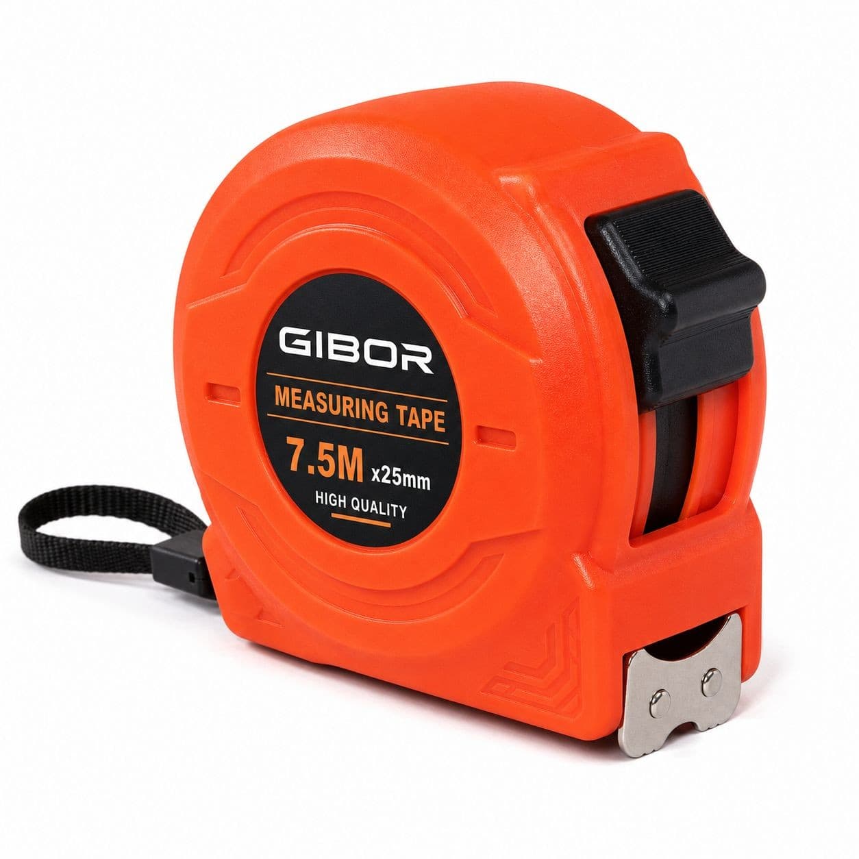 GIBOR GIB-TM-PVC-SL-002 Orange square-case single-lock tape measure