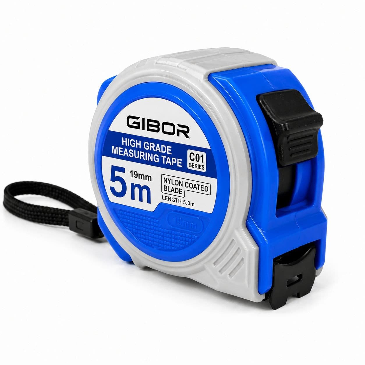 GIBOR GIB-TM-PVC-SL-005 Blue-white two-tone single-lock tape measure