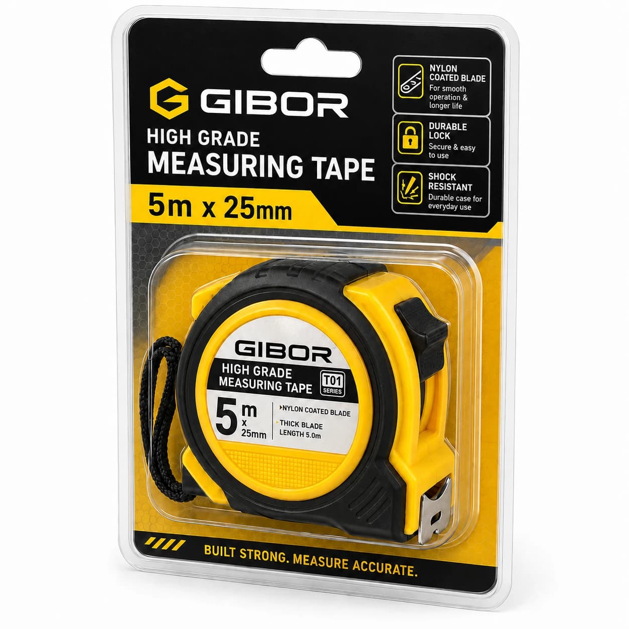 GIBOR custom packaging preparation for tape measure private label orders